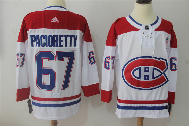 Men Montreal Canadiens 67 Pacioretty White Hockey Stitched Adidas NHL Jerseys